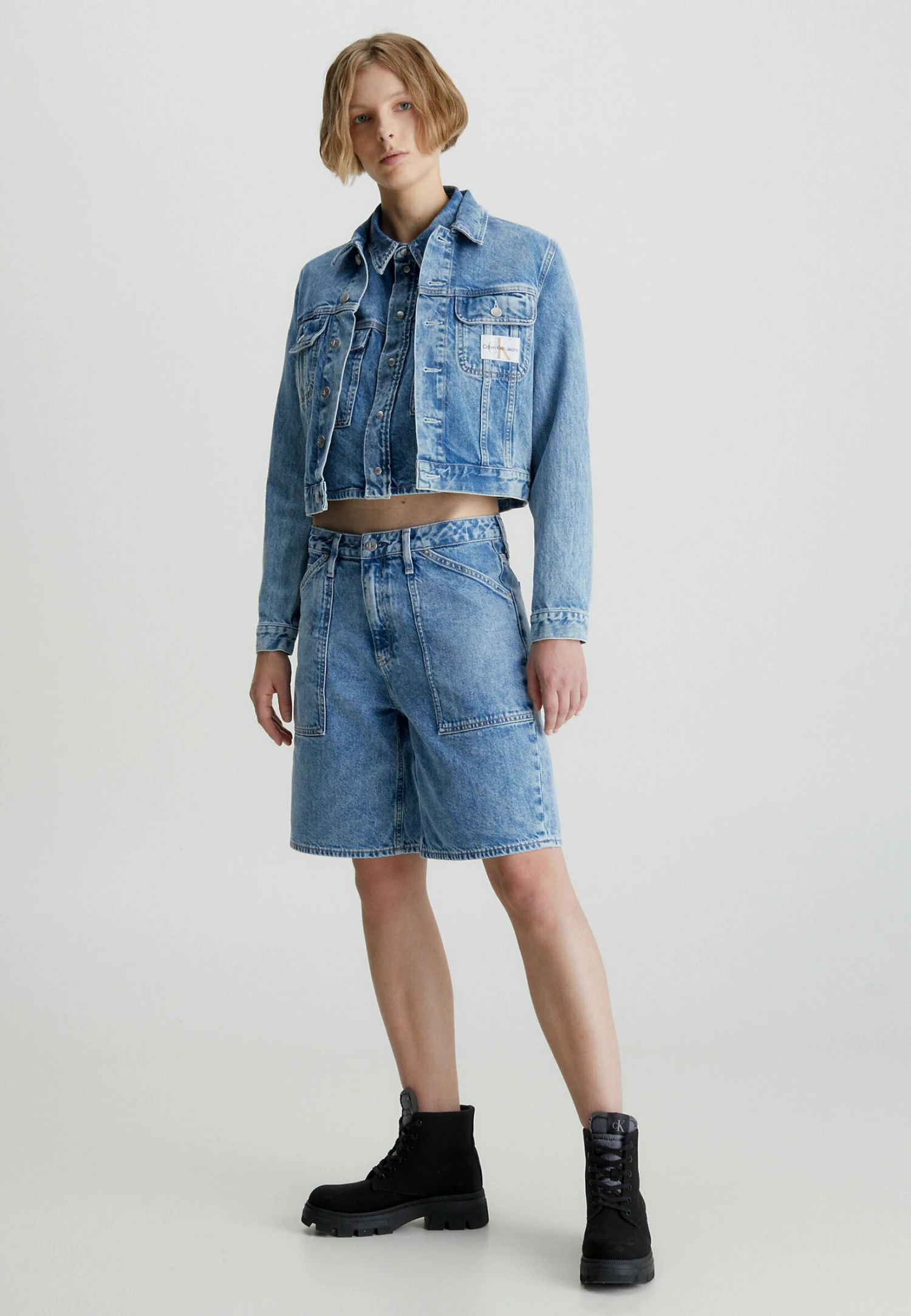 Calvin Klein Jeans Utility- Jeansshort - Denim Light