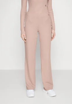 Calvin Klein Jeans Shiny Wide Leg Pants - Broek - Dark Blush