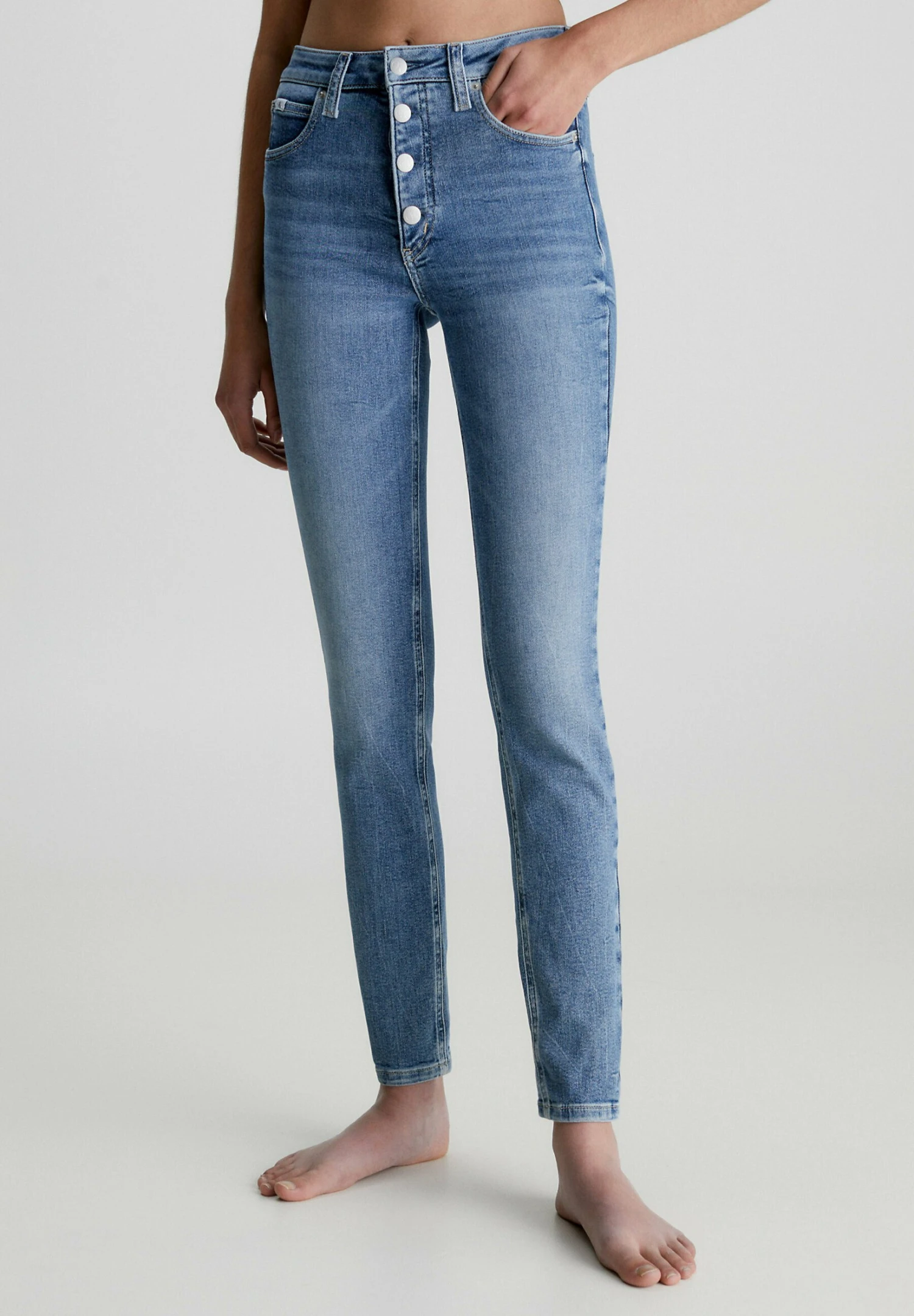 Calvin Klein Jeans High Rise - Jeans Skinny Fit - Denim Medium