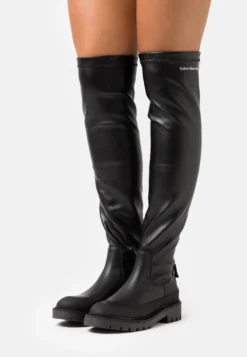 Calvin Klein Jeans Combat Knee Boot - Plateaulaarzen - Black