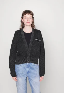 Calvin Klein Jeans Monologo Cardigan - Vest - Black
