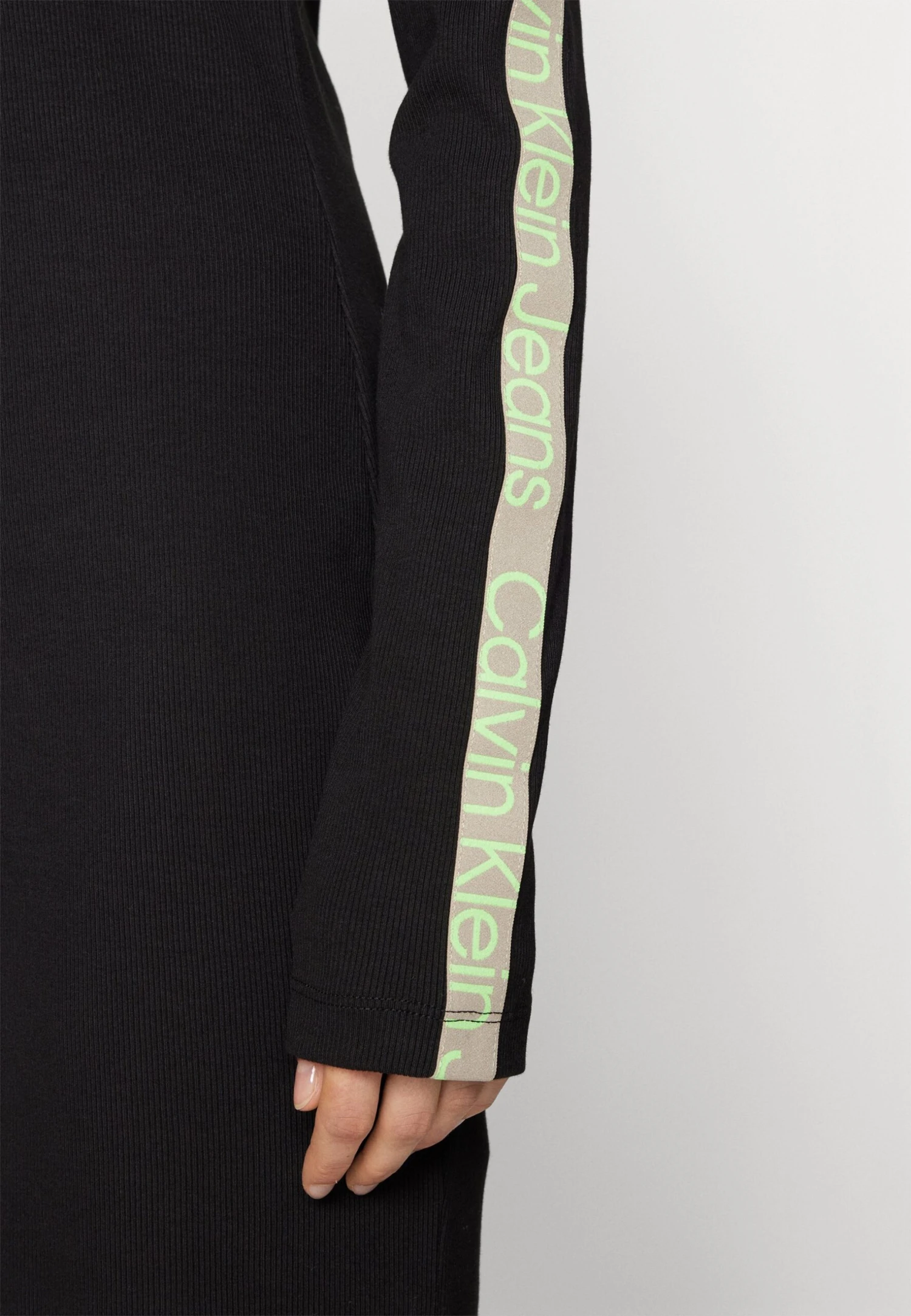 Calvin Klein Jeans Logo Elastic - Etui-Jurk - Black - Afbeelding 8