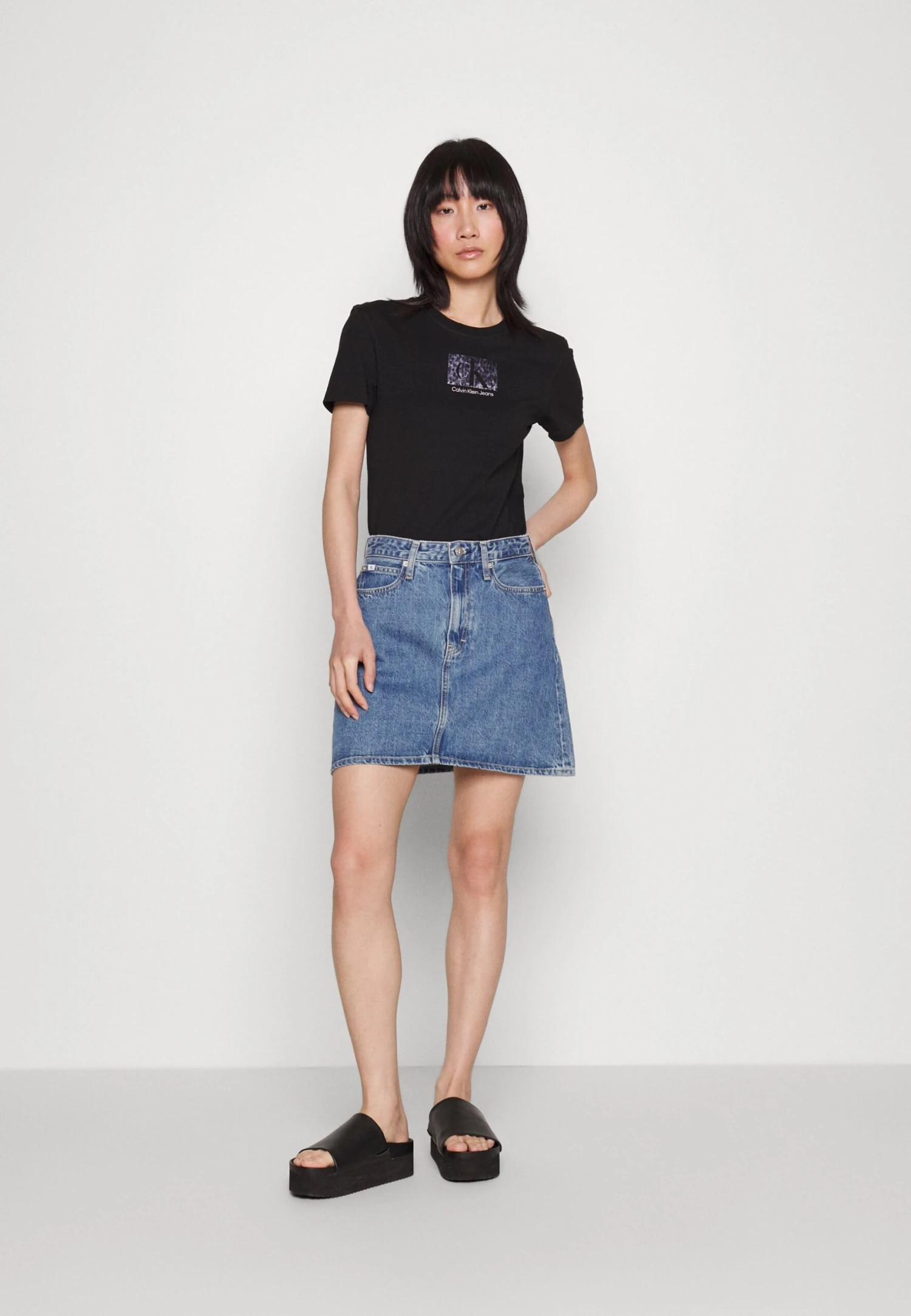 Calvin Klein Jeans A-Line Mini Skirt - Minirok - Denim Medium - Afbeelding 2