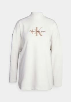Calvin Klein Jeans Archival Monologo Mock Neck - Sweater - Ivory