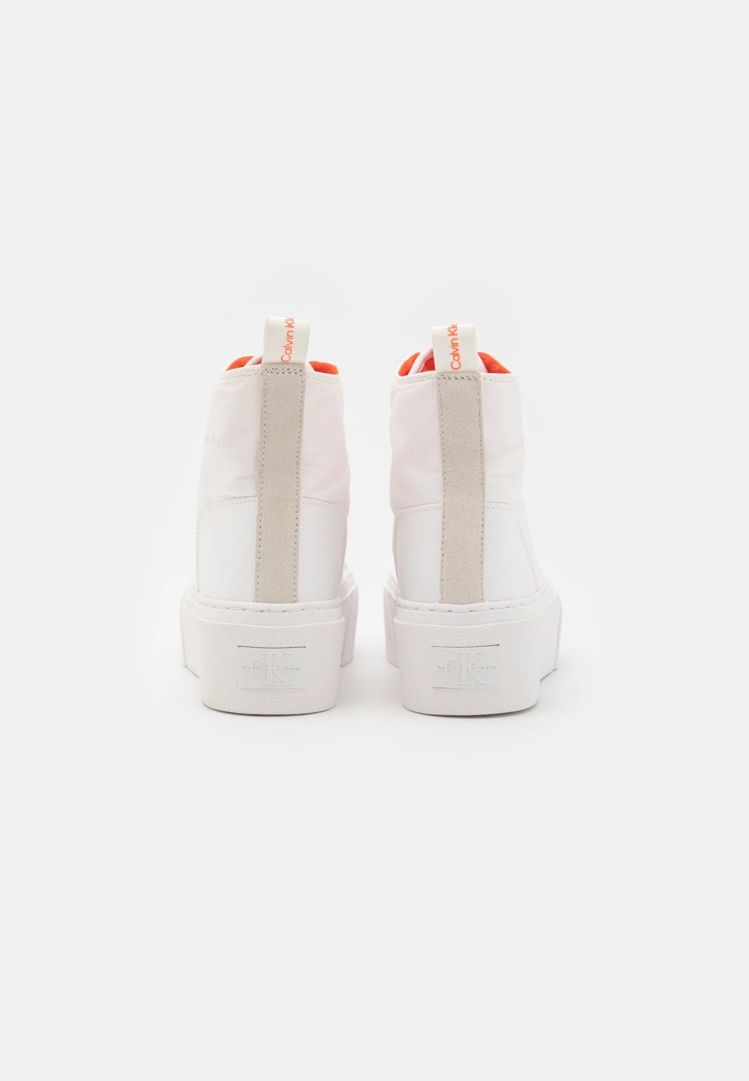 Calvin Klein Jeans Flatform Cupsole Mid Softny - Sneakers Hoog - White/Firecracker - Afbeelding 4