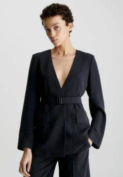 Calvin Klein Belted - Halflange Jas - Ck Black