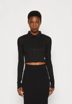 Calvin Klein Jeans Badge Elongated Shirt - Overhemdblouse - Black