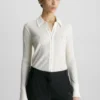 Calvin Klein Crepe- Overhemdblouse - Vanilla Ice