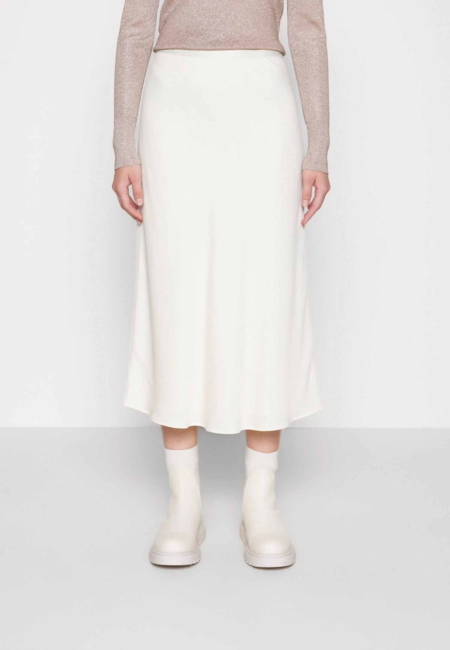 Calvin Klein Bias Cut Midi Skirt - Kokerrok - Seedpearl