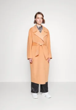 Calvin Klein Double Faced Oversized Wrap Coat - Mantel - Pale Terracotta