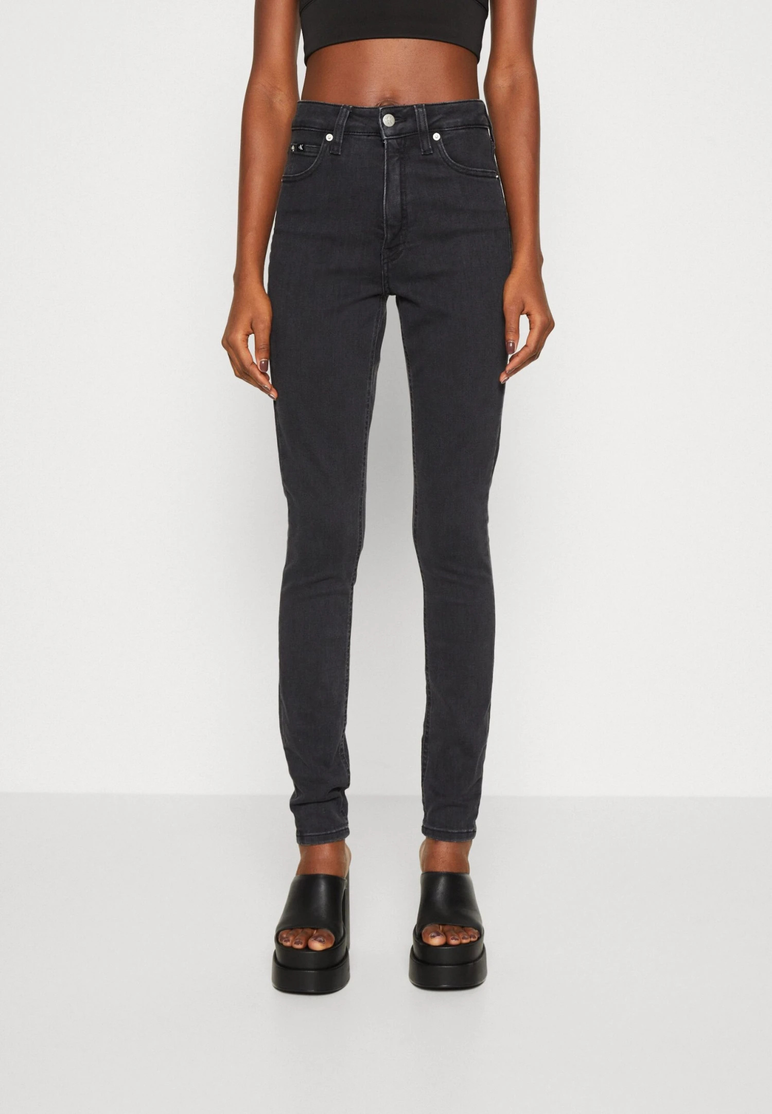 Calvin Klein Jeans High Rise Skinny - Jeans Skinny Fit - Denim Black