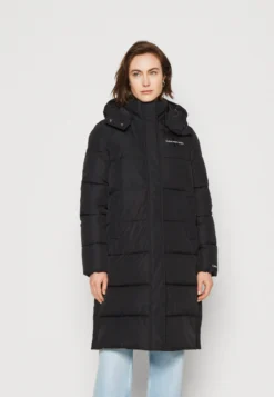 Calvin Klein Jeans Monologo Long Puffer - Winterjas - Black