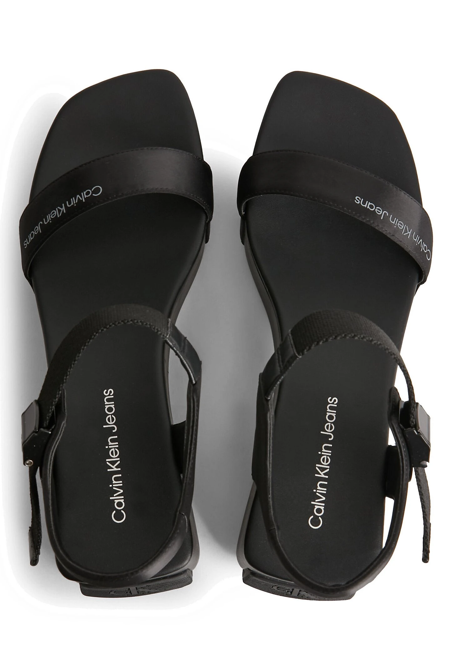 Calvin Klein Jeans Wedge Block Sandal Satin/Hw - Sandalen Met Sleehak - Black/Overcast Grey - Afbeelding 3