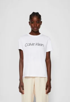 Calvin Klein Core Logo - T-Shirt Print - Bright White