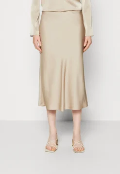 Calvin Klein Light Weight Midi Skirt - A-Lijn Rok - Medium Taupe