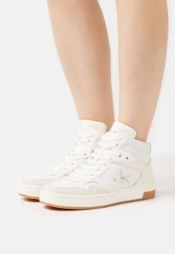 Calvin Klein Jeans Basket Cupsole Mid- Sneakers Hoog - Ivory/Bright White