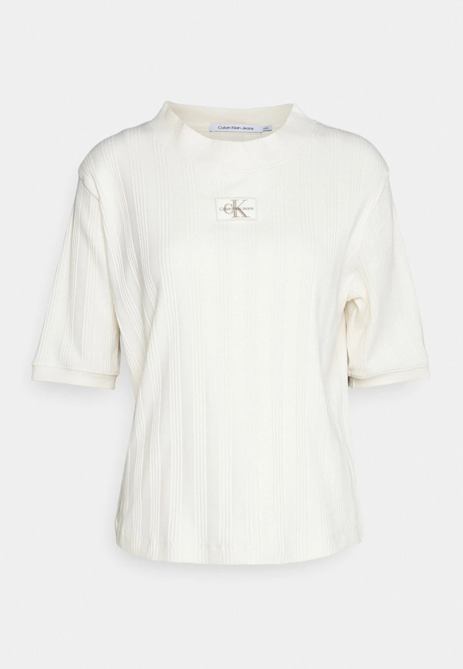 Calvin Klein Jeans Badge Short Sleeve Slim Tee - T-Shirt Basic - Ivory - Afbeelding 5