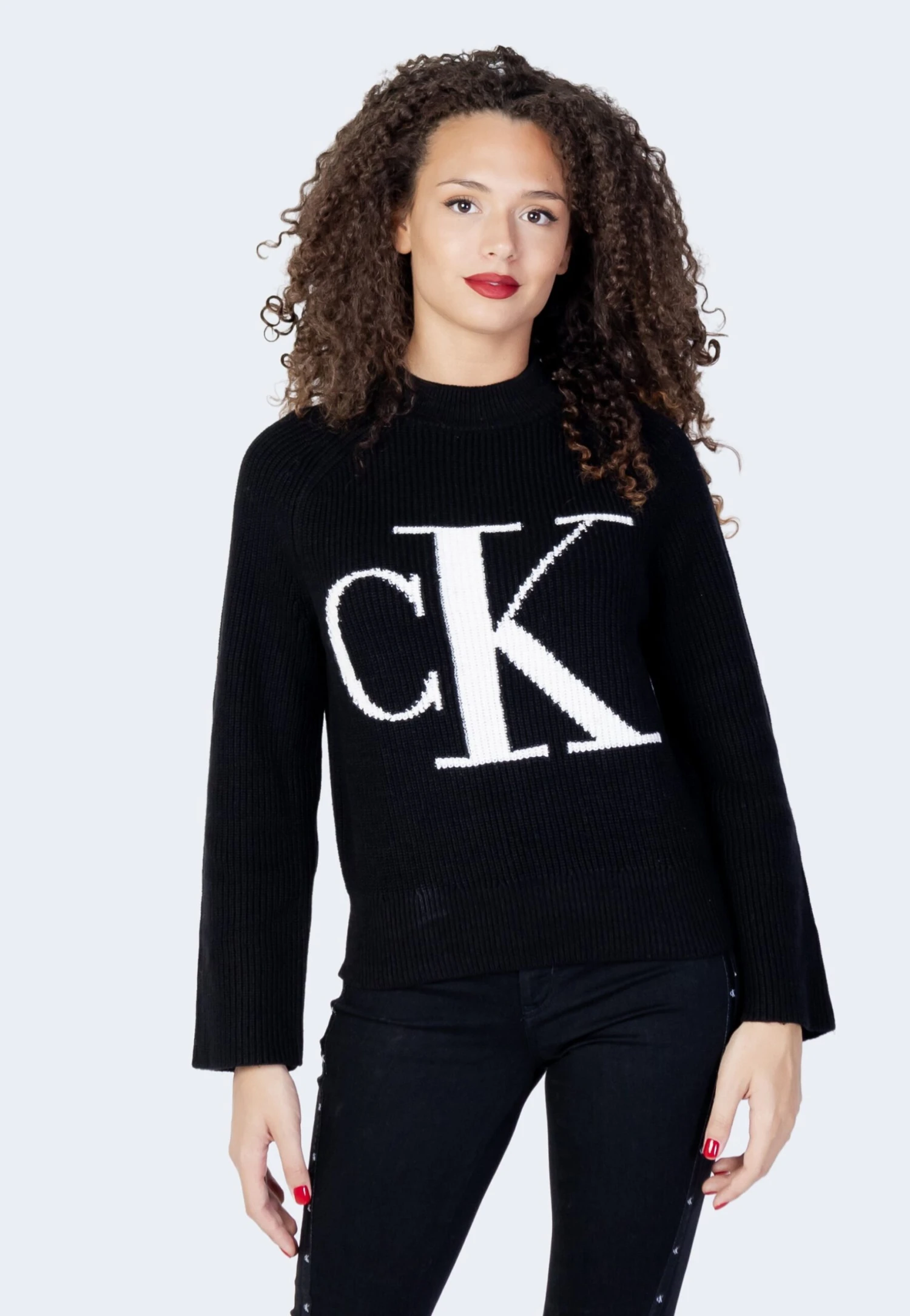 Calvin Klein Jeans Blown Up High Nec - Trui - Black