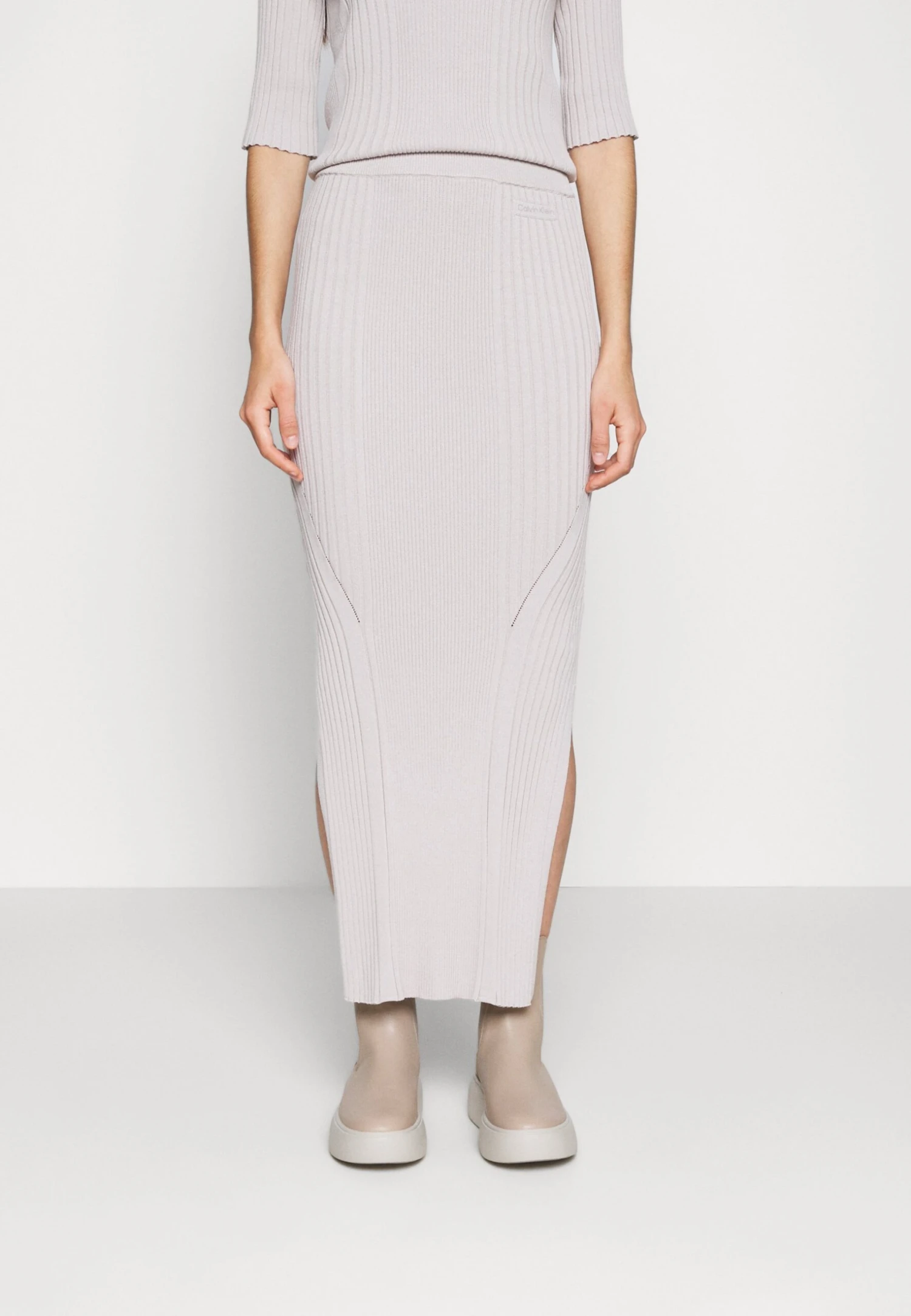 Calvin Klein Iconic Skirt - Kokerrok - Silver Gray