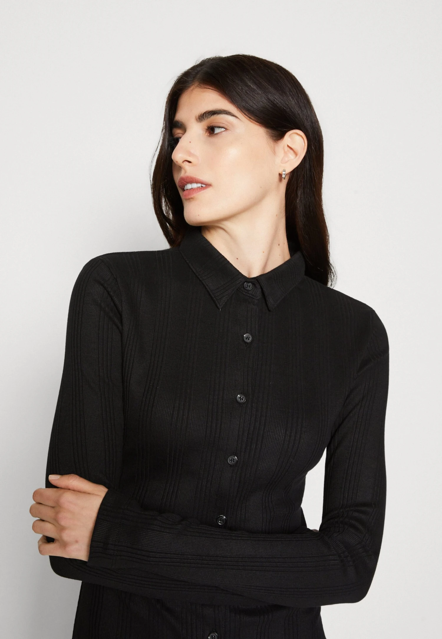 Calvin Klein Jeans Badge Elongated Shirt Dress - Etui-Jurk - Black - Afbeelding 4