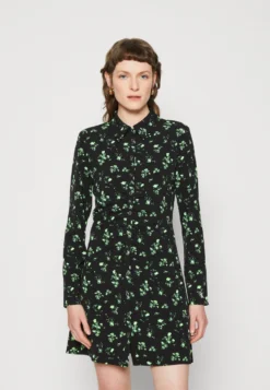 Calvin Klein Jeans Long Sleeve Shirt Dress - Blousejurk - Black