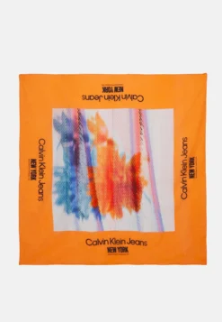 Calvin Klein Jeans Motion Florar Shawl - Halsdoek - Orange/Blue
