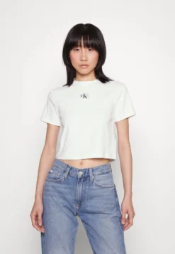 Calvin Klein Jeans Badge Short Sleeve Tee - T-Shirt Basic - Bright White