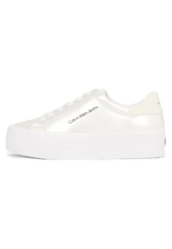 Calvin Klein Jeans Vulc FlatformNy Pearl Wn - Sneakers Laag - Pearlized Bright White
