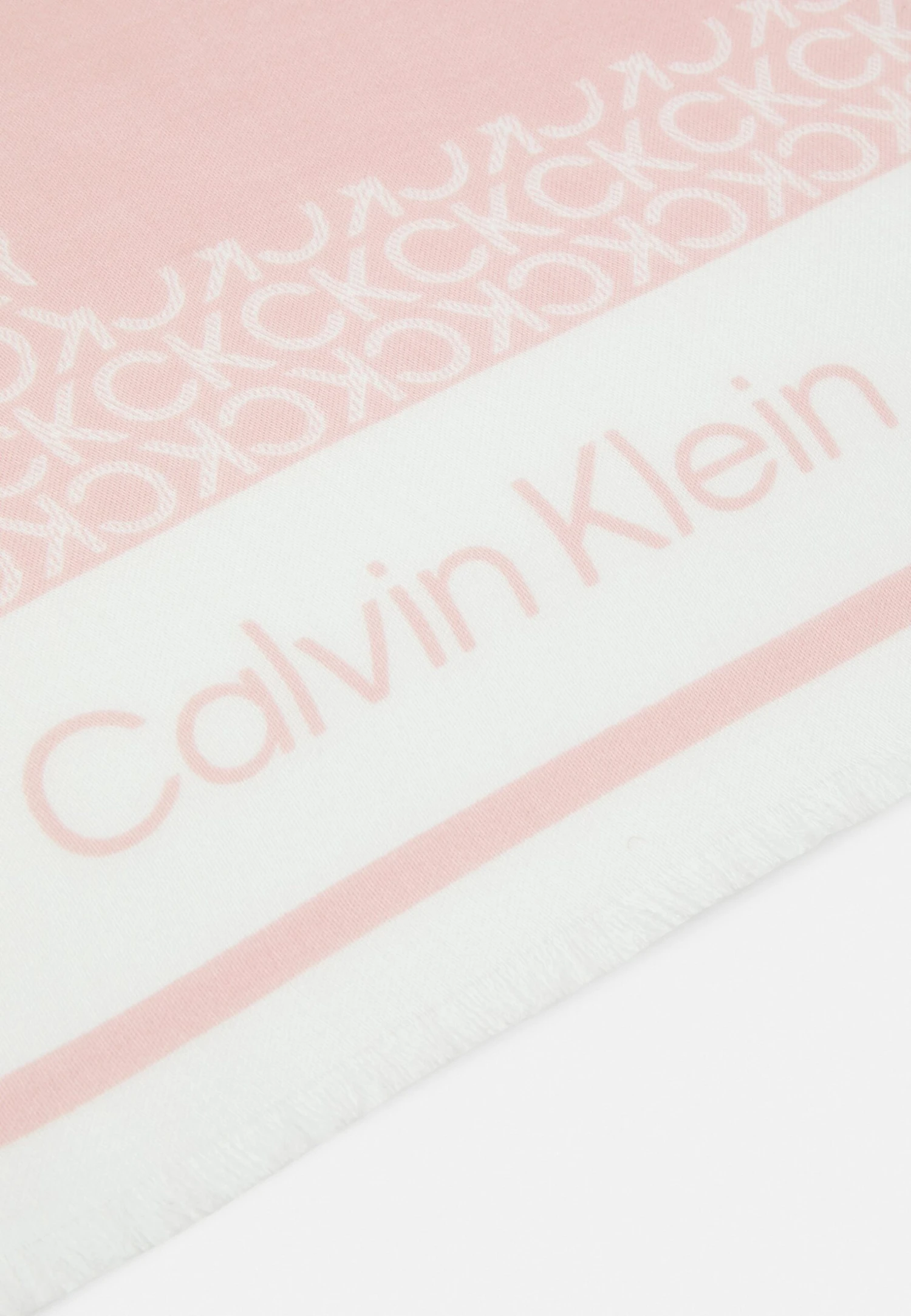 Calvin Klein Geo Minimal Logo Shawl - Sjaal - Cafe Au Lait/White - Afbeelding 4
