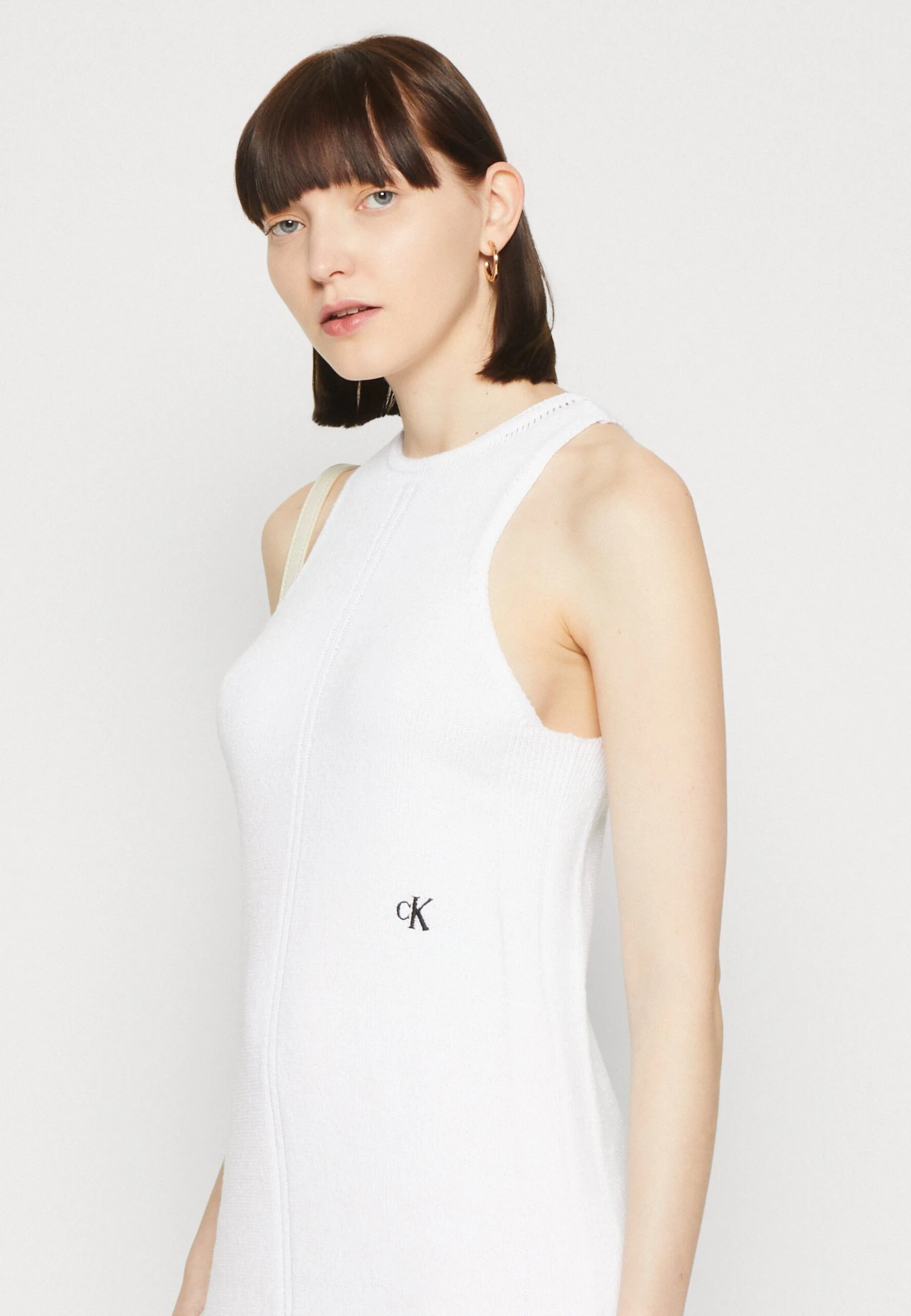 Calvin Klein Jeans Tank Dress - Gebreide Jurk - Bright White - Afbeelding 4