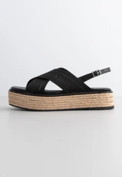 Calvin Klein Flatform Wedge Sndl - Sandalen Met Plateauzool - Ck Black
