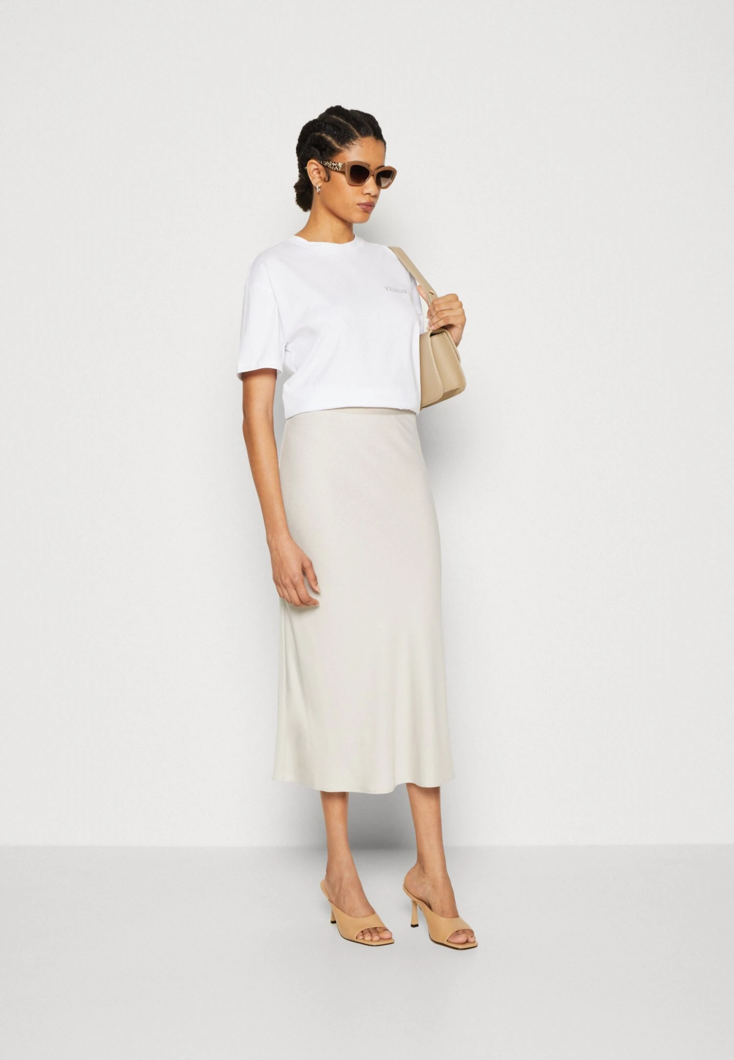 Calvin Klein Bias Cut Midi Skirt - Kokerrok - Silver Gray - Afbeelding 2