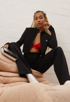 Calvin Klein Jeans Short Milano Zip-Through - Longsleeve - Black