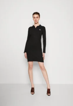 Calvin Klein Jeans Badge Collar Dress - Jerseyjurk - Black