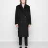 Calvin Klein Melton Double Breasted Coat - Mantel - Black