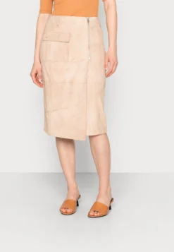 Calvin Klein Suede Midi Skirt - Kokerrok - Moccasin