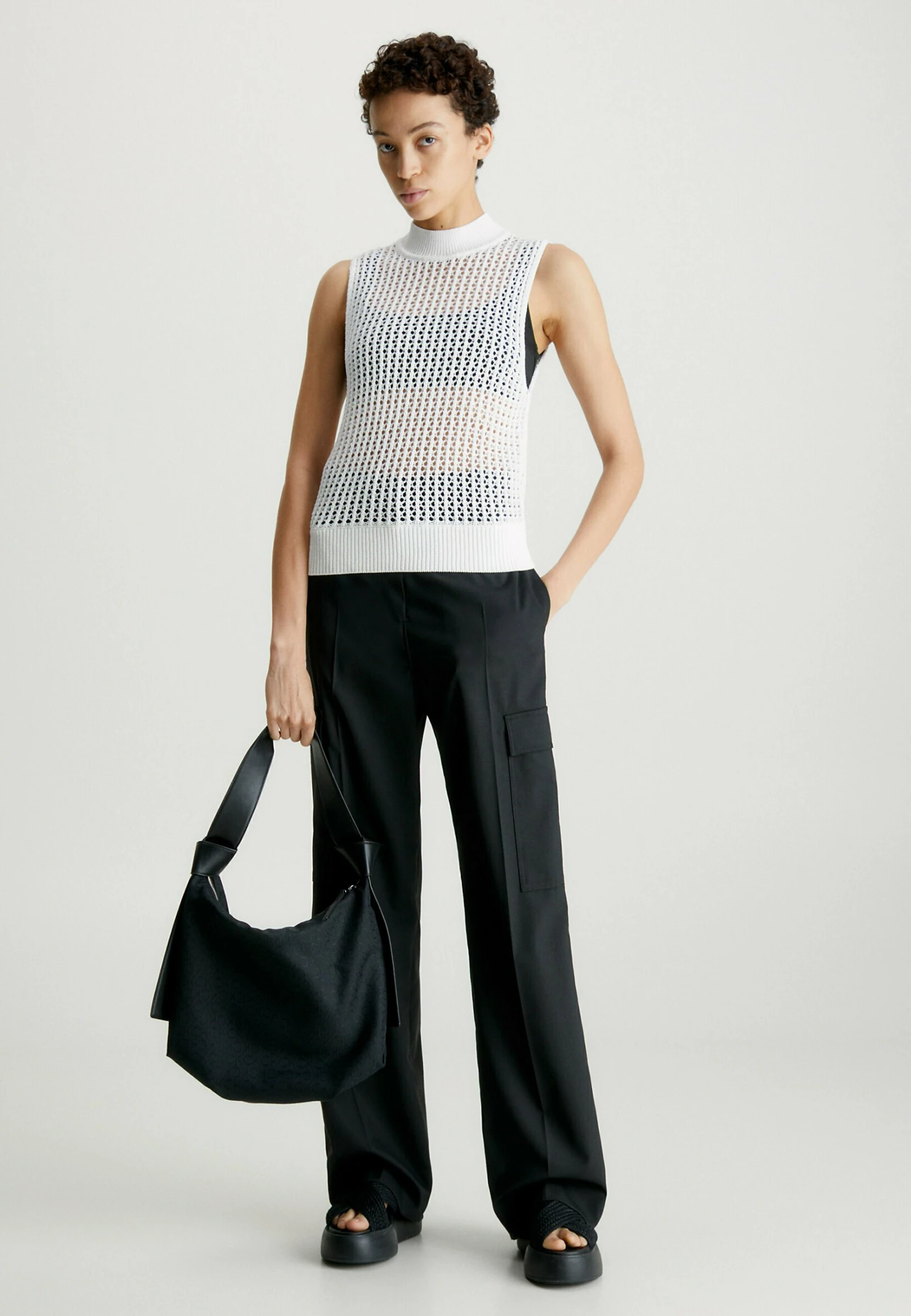 Calvin Klein Openwork Tank - Top - Bright White - Afbeelding 2