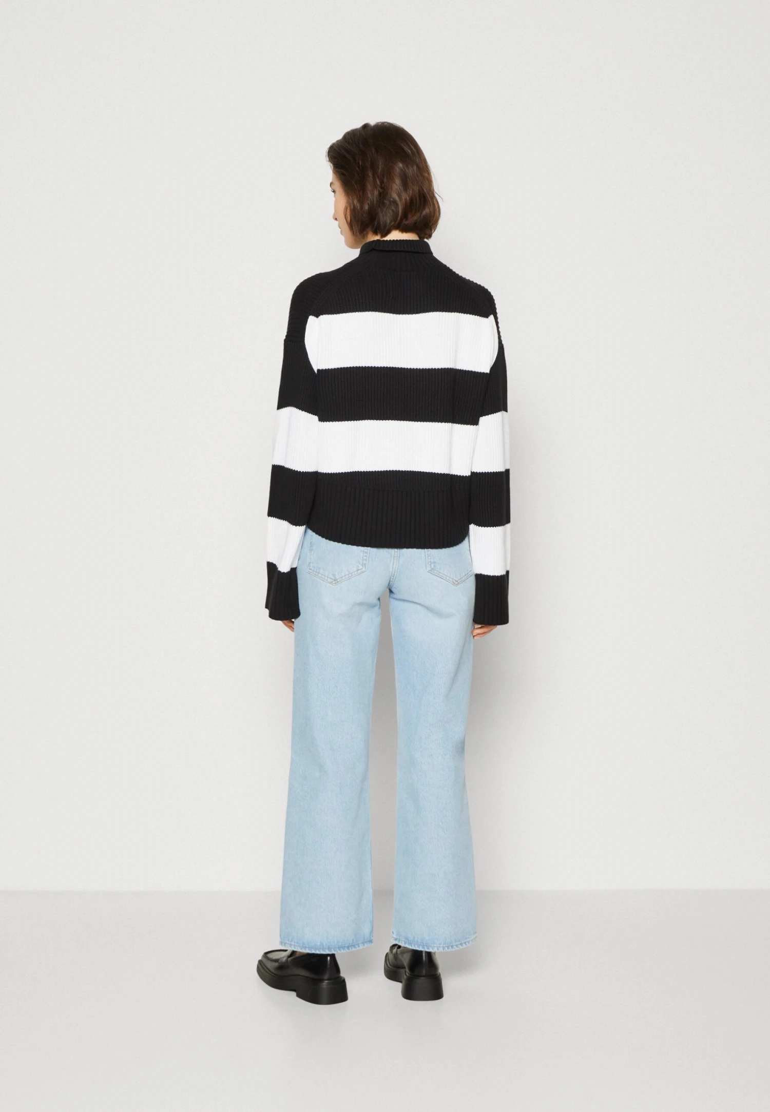 Calvin Klein Jeans Label Chunky Sweater - Trui - Black/Bright White - Afbeelding 3