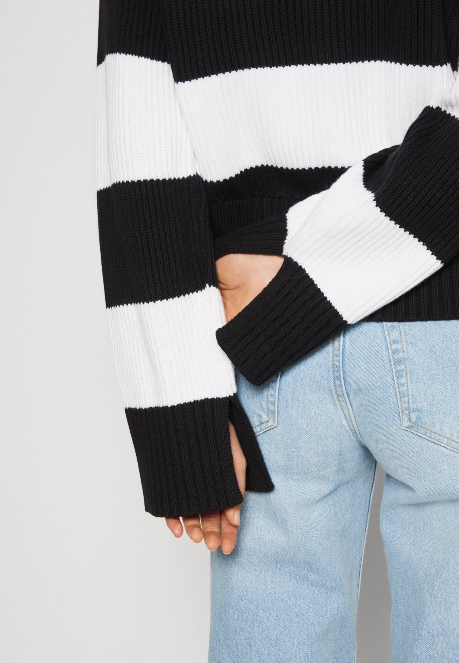 Calvin Klein Jeans Label Chunky Sweater - Trui - Black/Bright White - Afbeelding 6