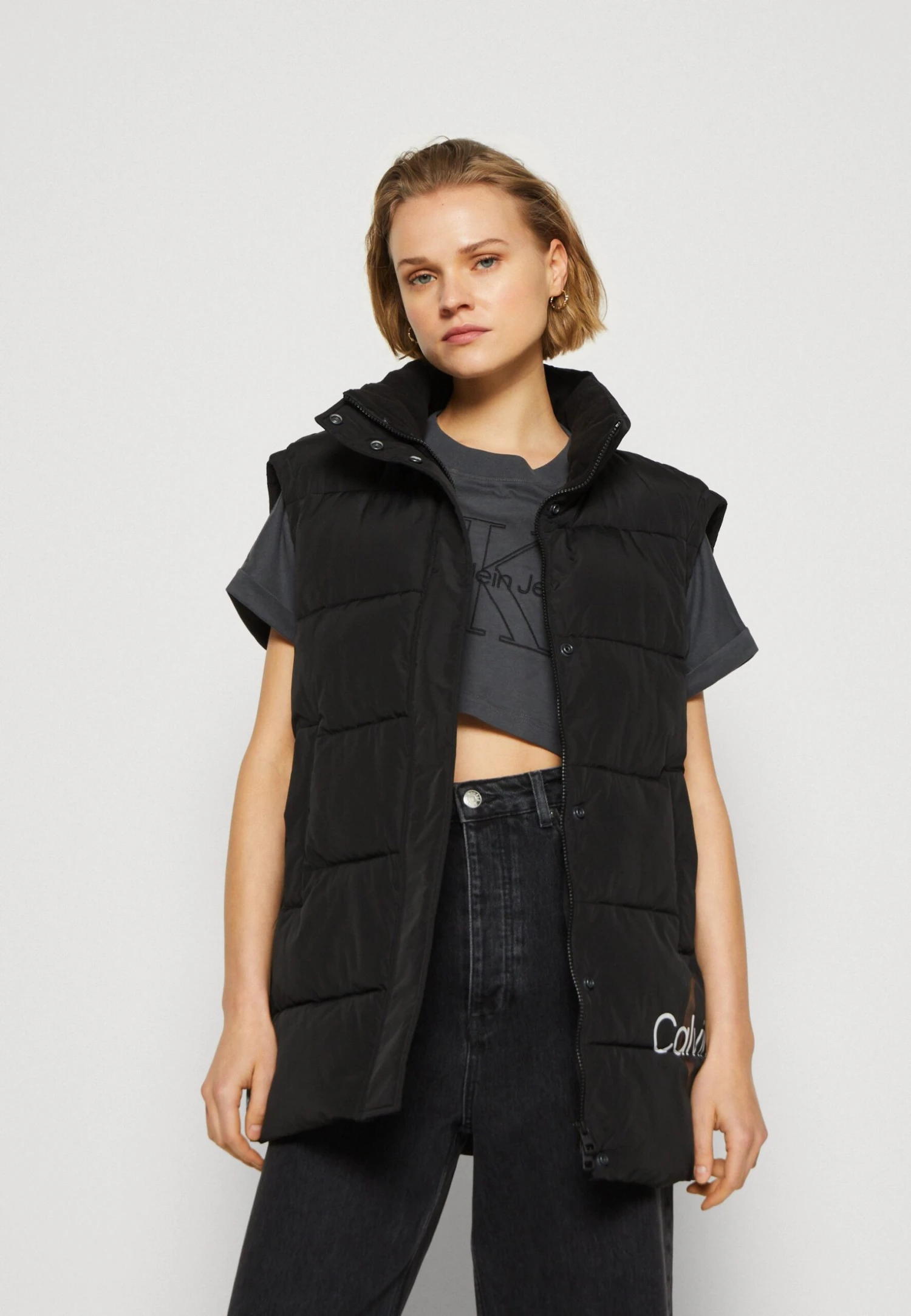 Calvin Klein Jeans Blown Up Long Vest - Bodywarmer - Black - Afbeelding 4