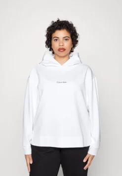Calvin Klein Micro Logo Hoodie - Sweater - White