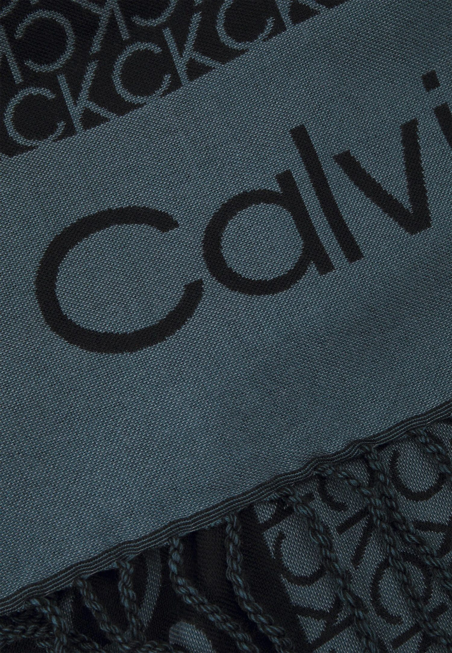 Calvin Klein Fringes Monogram Scarf - Sjaal - Black - Afbeelding 3