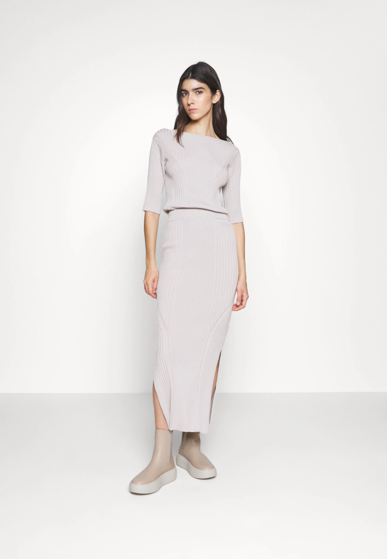 Calvin Klein Iconic Skirt - Kokerrok - Silver Gray - Afbeelding 2