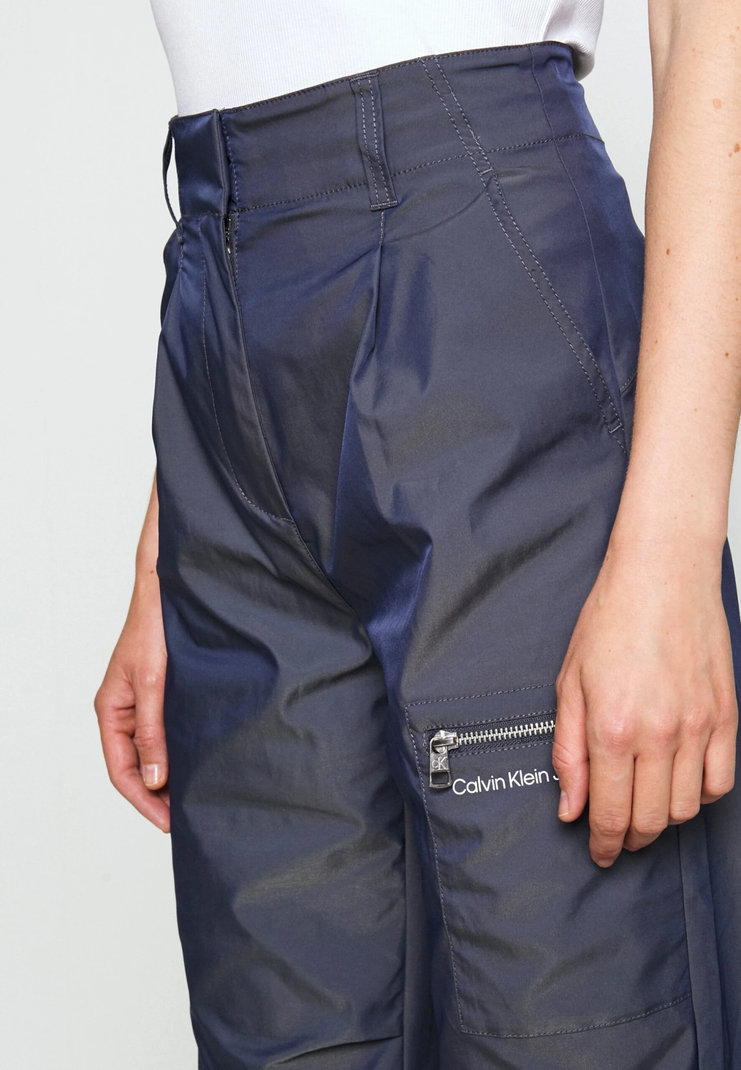 Calvin Klein Jeans Two Tone Parachute Pant - Broek - Blue Grey - Afbeelding 5