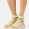 Calvin Klein Jeans Sporty Wedge Rope- Sandalen - Light Green