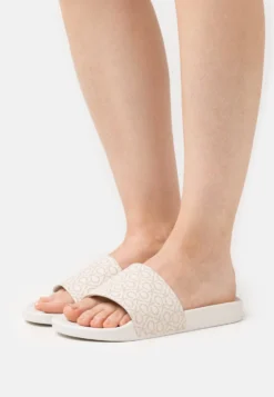 Calvin Klein Badslippers - Dark Ecru/Silver Mink Mono