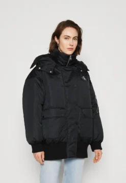 Calvin Klein Jeans Archival Oversized Hooded Bomber - Winterjas - Black