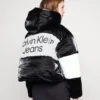 Calvin Klein Jeans Blocking Cropped Puffer - Winterjas - Black/Bright White