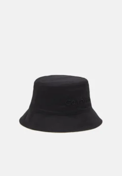 Calvin Klein Embroidery Rev Bucket Unisex - Hoed - Black/Stony Beige