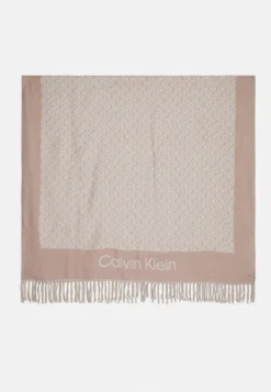 Calvin Klein Fringes Monogram Scarf - Sjaal - Doeskin